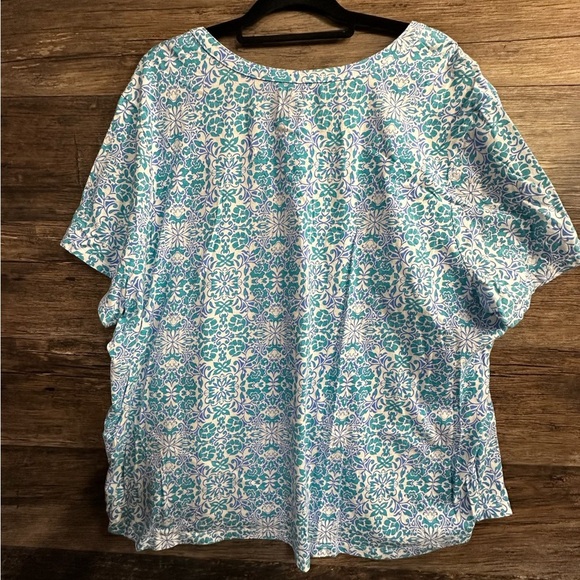 Faded Glory Blue Boxy Blouse Relaxed Fit - Picture 2 of 7